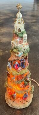 Rare Vintage 16” Cedar Creek Plug-In Light Up Christmas Nativity Tower With Box